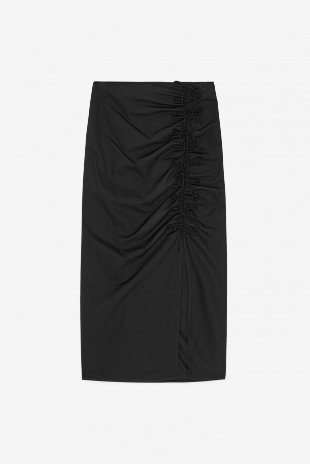 Drapey Melange Midi Skirt