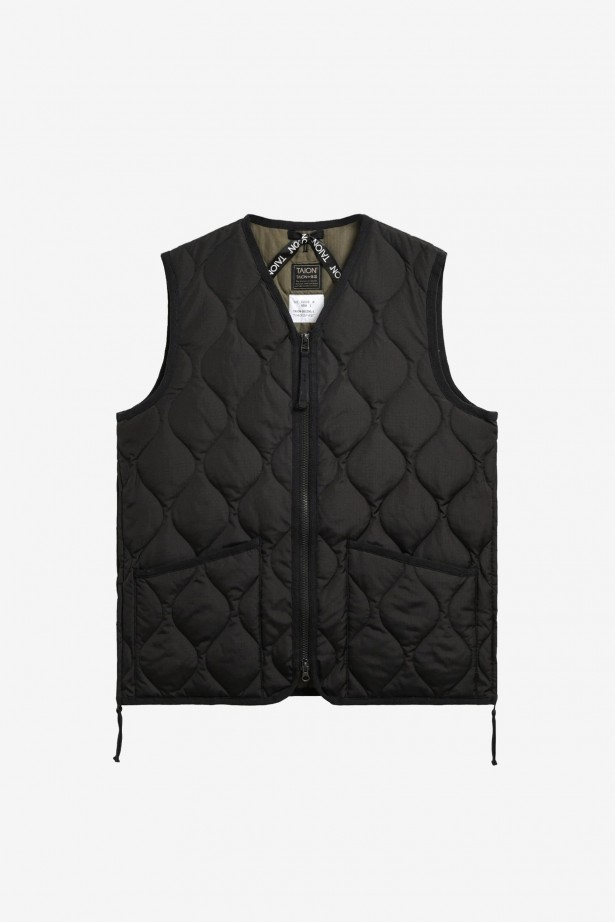 Military W-Zip V Neck Down Vest