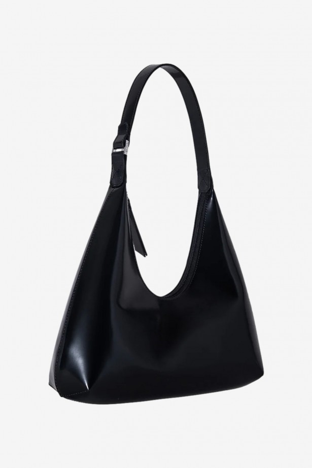 Amber Black Semi Patent Leather