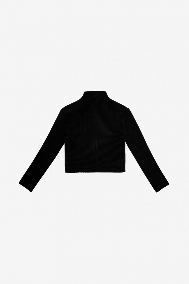 Mock Neck Zip-Up Cardigan