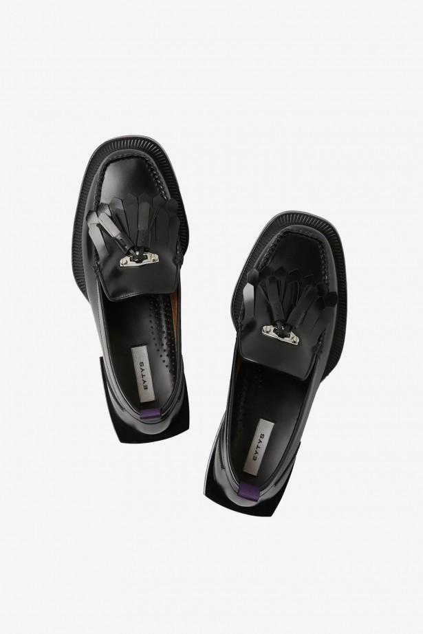 Rio Fringe Leather Black
