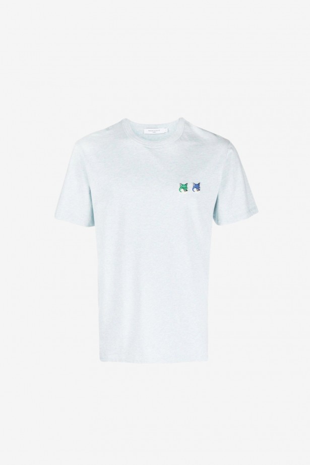 Double Monochrome Fox Head Patch Classic Tee-Shirt