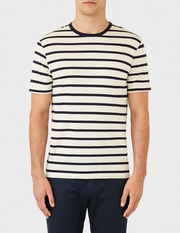 Short Sleeve Striped Crew Neck T-Shirt