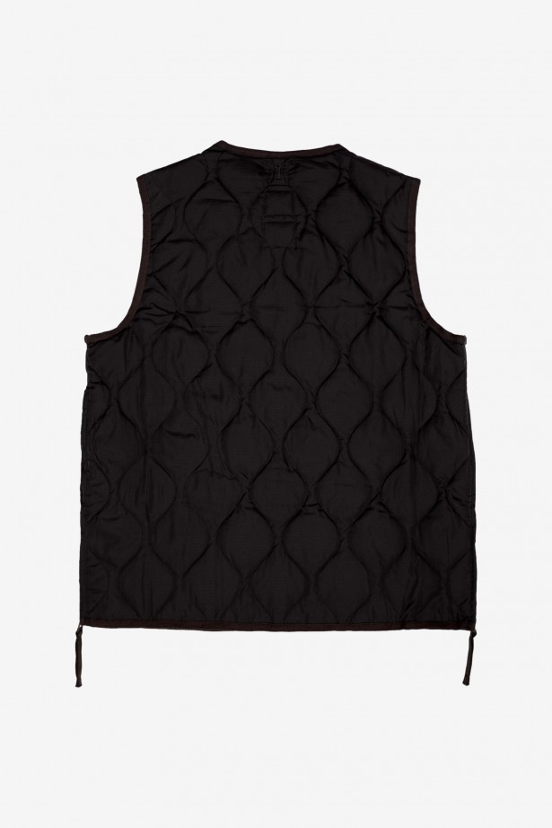 Military Zip V Neck Down Vest